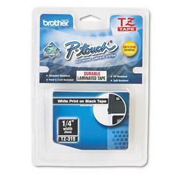 Brother tz-315 Cartuș de bandă alb pe negru, 6mm, laminată